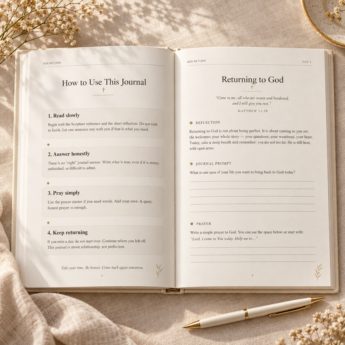 Her Return 90-Day Guided Prayer Journal